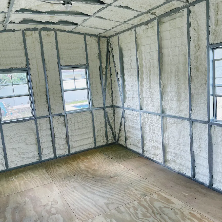 Closed-cell spray foam insulation applied to wall cavities in a residential project in Garden Home-Whitford